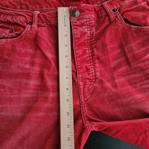 True Religion Geno Slim Straight Corduroy Pants Mens 40 Red - Picture 11 of 12